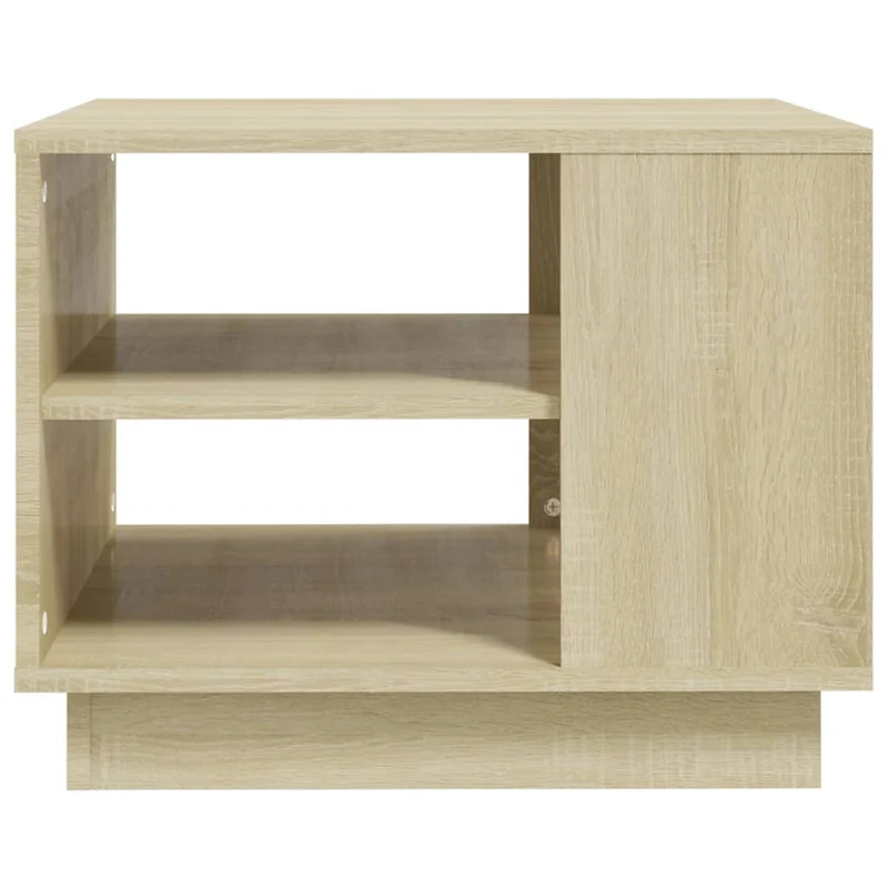 Table basse avec étagères design moderne 55 x 55 x 43 cm bois d'ingénierie couleur chêne DEC038967
