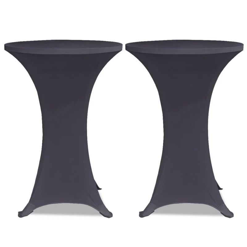 Housse de table extensible 2 pcs Ø70 cm Anthracite DEC022378