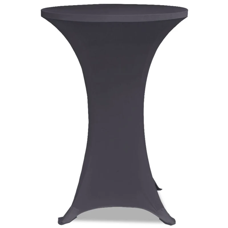 Housse de table extensible 2 pcs Ø70 cm Anthracite DEC022378