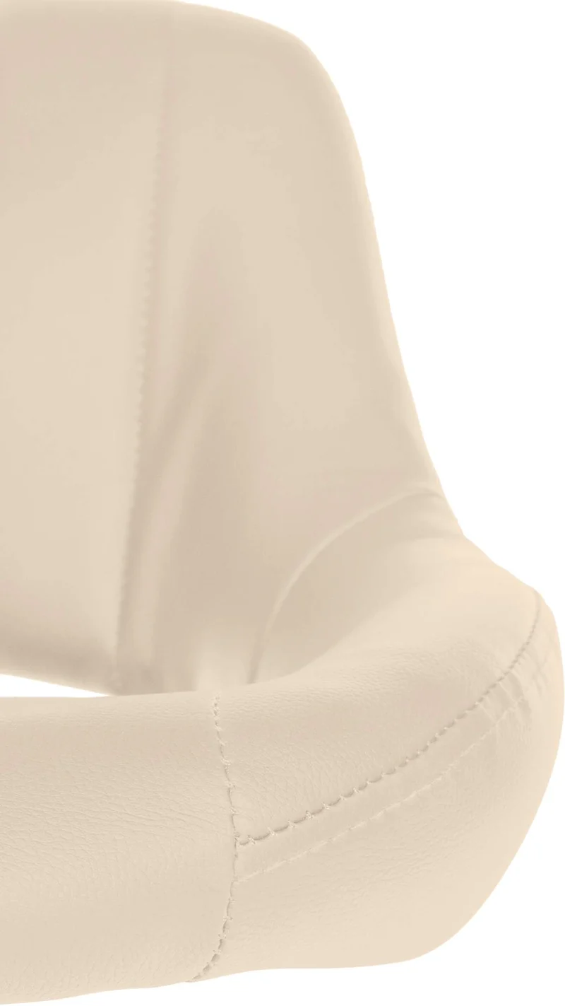 Tabouret de bar x1 avec repose-pieds pivotant et réglable en PVC crème et métal 10_0005210