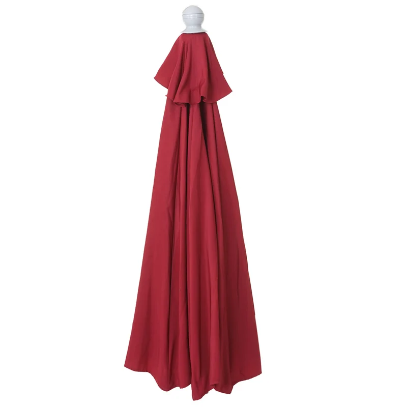 Demi parasol semi-circulaire balcon terrasse UV 50+ polyester/aluminium 3kg avec une portée de 270 cm bordeaux avec support 04_0003848