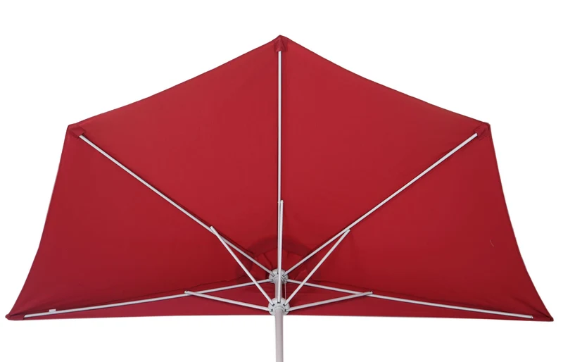 Demi parasol semi-circulaire balcon terrasse UV 50+ polyester/aluminium 3kg avec une portée de 270 cm bordeaux sans support 04_0003852