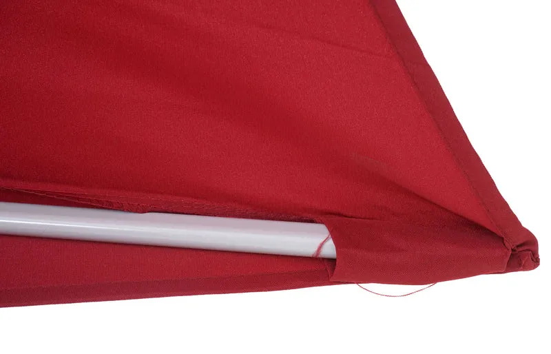 Demi parasol semi-circulaire balcon terrasse UV 50+ polyester/aluminium 3kg avec une portée de 270 cm bordeaux sans support 04_0003852
