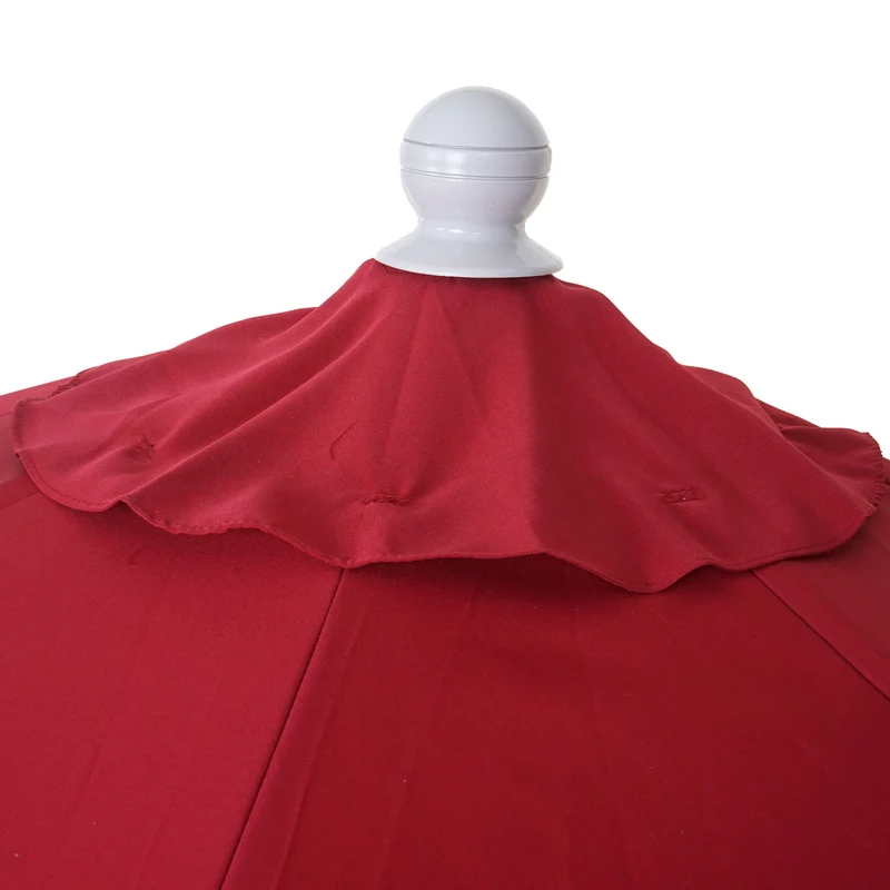 Demi parasol semi-circulaire balcon terrasse UV 50+ polyester/aluminium 3kg avec une portée de 270 cm bordeaux sans support 04_0003852