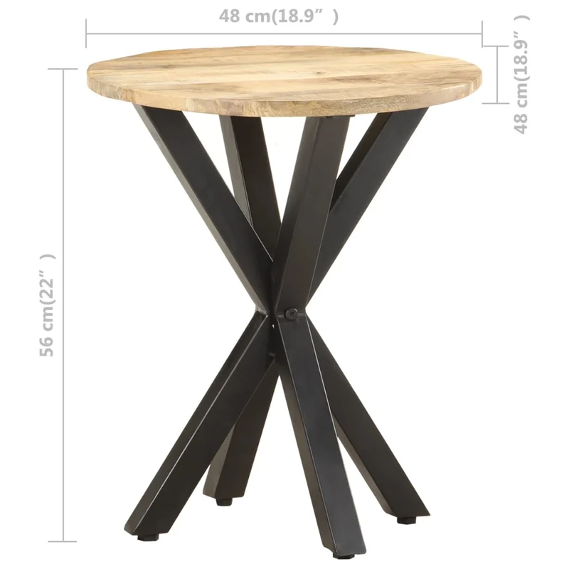 Table d'appoint support de plante 48 x 48 x 56 cm en bois de manguier et fer DEC032313