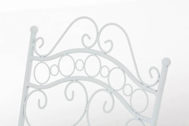 Chaise de jardin terrasse balcon design rustique en fer forgé blanc 10_0003006