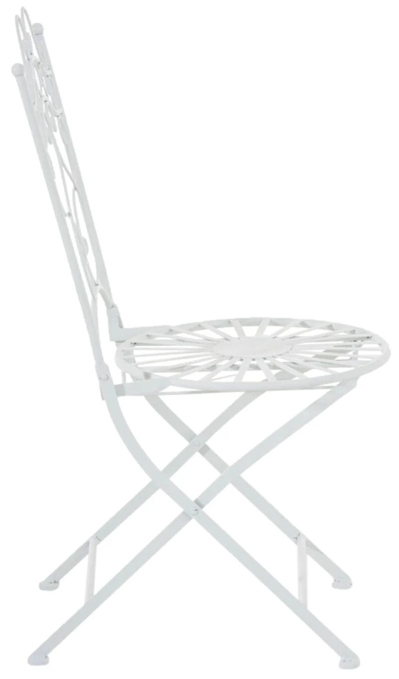 Lot de 2 chaises de jardin terrasse balcon design rustique en fer forgé blanc 10_0002863
