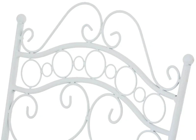 Lot de 2 chaises de jardin terrasse balcon design rustique en fer forgé blanc 10_0002863