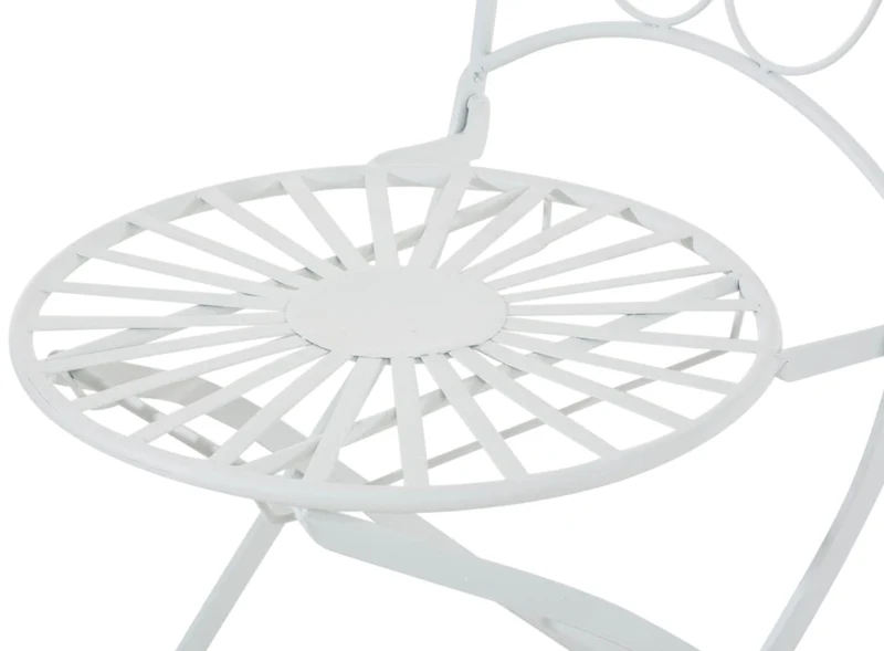 Lot de 2 chaises de jardin terrasse balcon design rustique en fer forgé blanc 10_0002863
