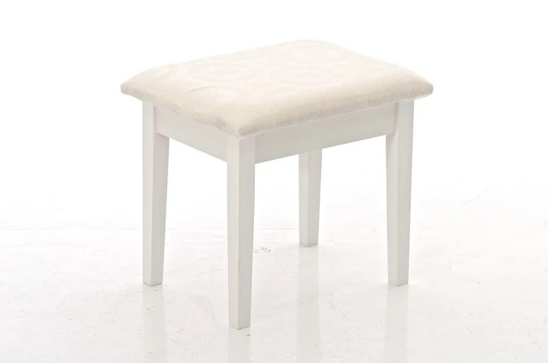 Coiffeuse avec tabouret et miroir inclus en bois blanc MOC10006