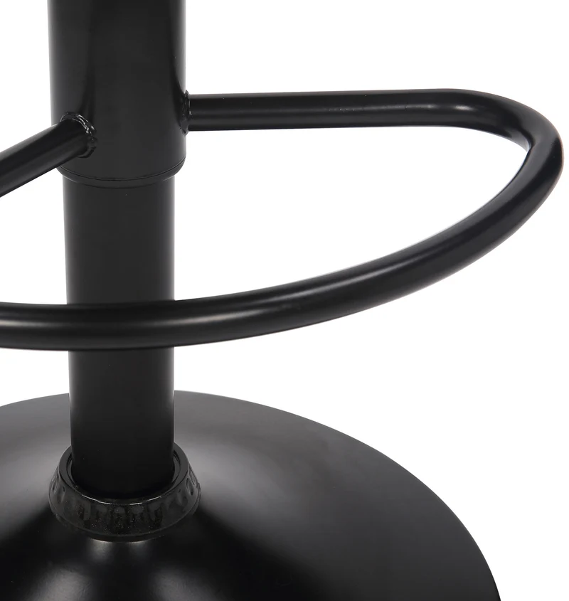 Lot de 2 tabourets de bar en velours noir coutures décoratives piètement métal noir 10_0005563