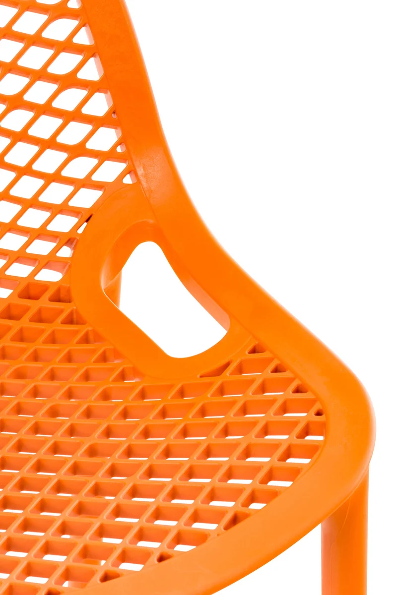 Lot de 2 tabourets de bar avec dossier en plastique orange pour extérieur hauteur assise 75 cm 10_0006112