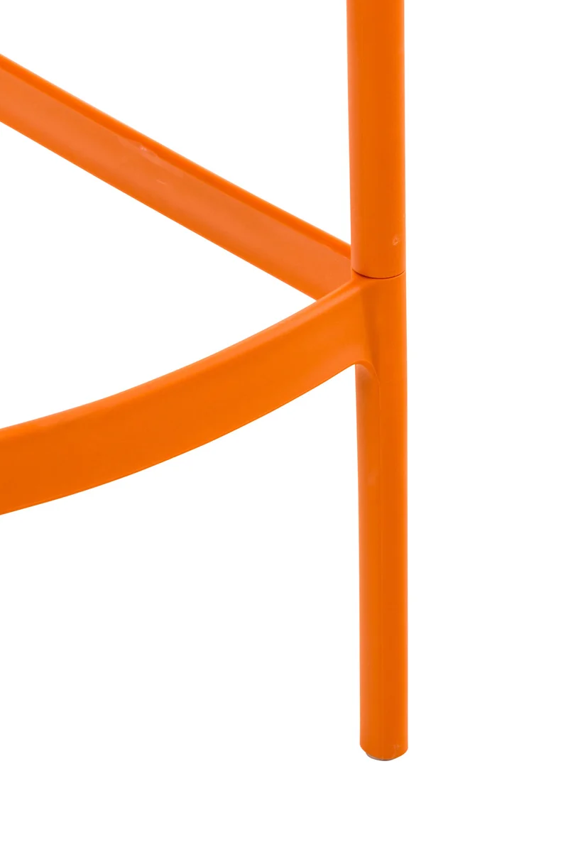 Lot de 2 tabourets de bar avec dossier en plastique orange pour extérieur hauteur assise 75 cm 10_0006112