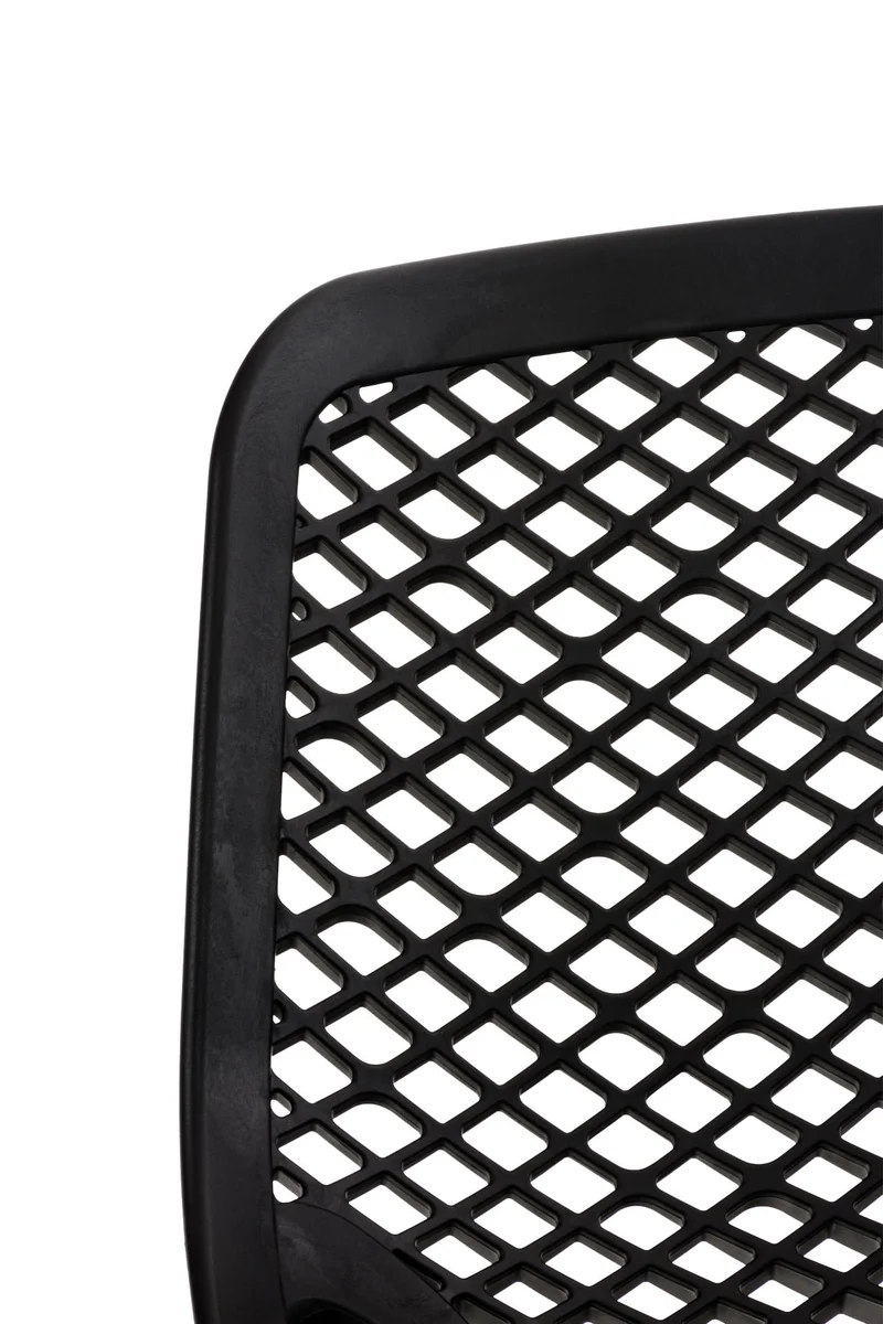 Lot de 2 tabourets de bar avec dossier en plastique noir pour extérieur hauteur assise 75 cm 10_0005557
