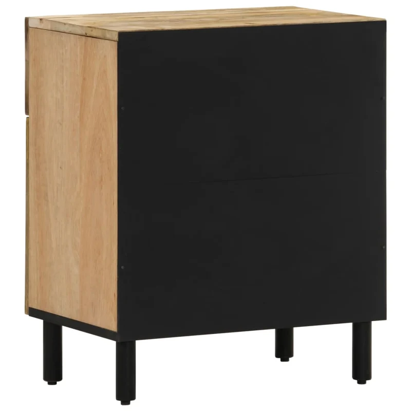 Table de chevet avec tiroir et compartiment de rangement 50 x 33 x 60 cm bois de manguier massif DEC033035