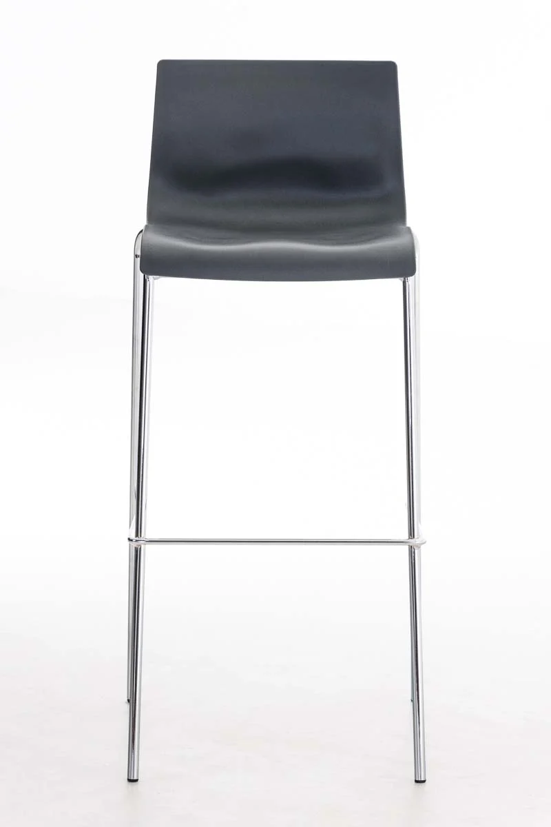 Lot de 2 tabourets de bar en tissu plastique gris cadre métallique chromé à quatre pieds style chic et moderne 10_0005565