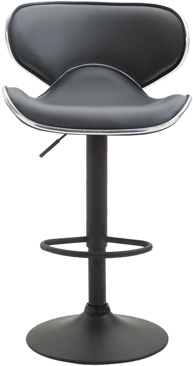 Tabouret de bar x1 sièges modernes aux lignes ondulées en PVC gris pied trompette métal noir 10_0005680