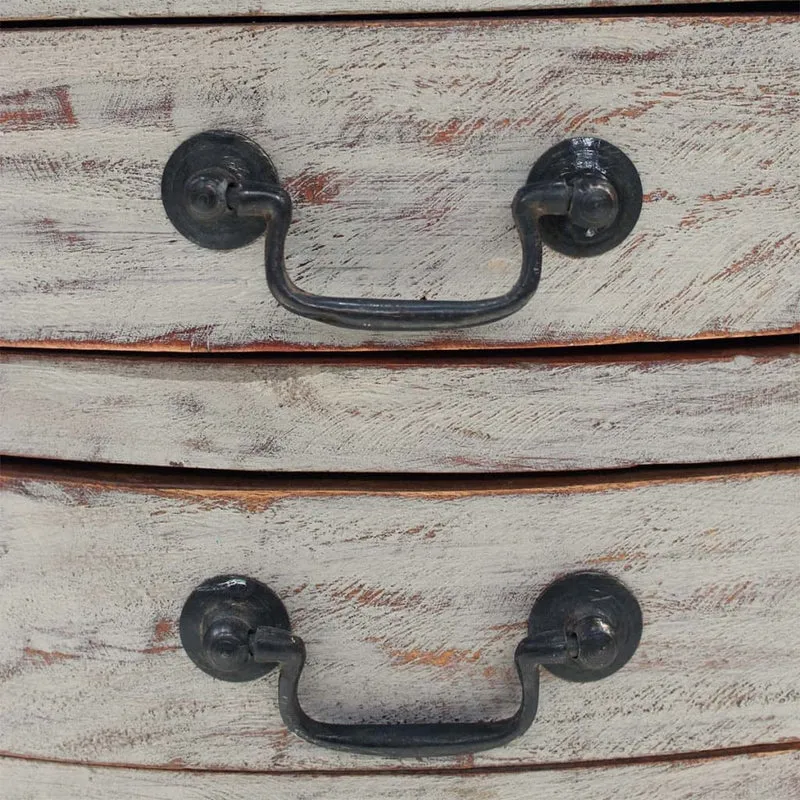 Table de chevet avec 3 tiroirs en bois d'acajou massif 48 x 35 x 64 cm DEC033528