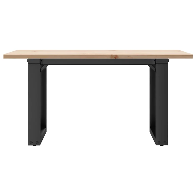 Table basse rectangulaire style industriel 80 x 50 x 40 cm bois de pin et acier DEC036247