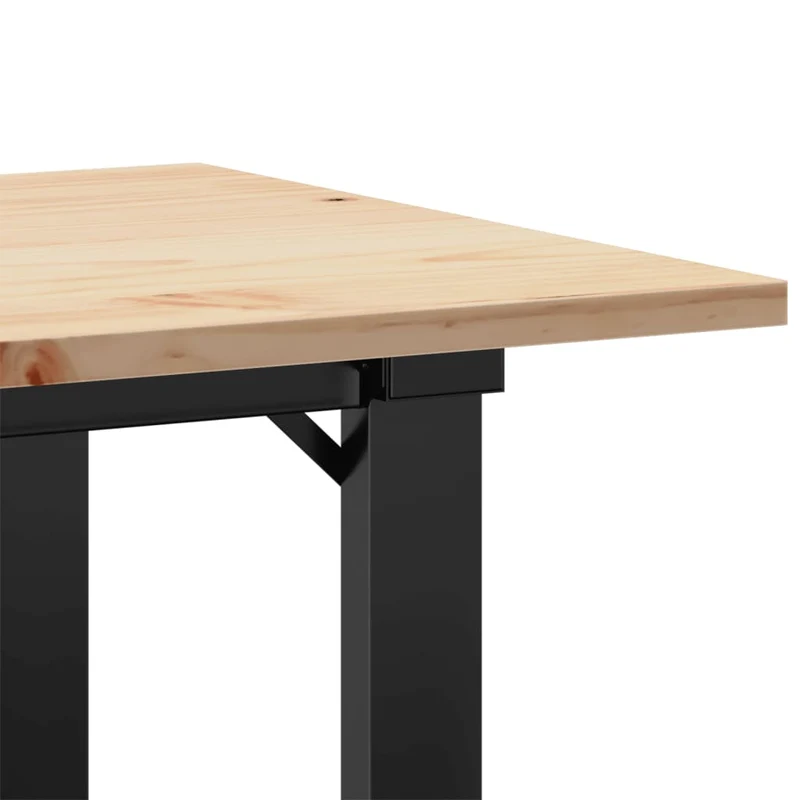 Table basse rectangulaire style industriel 80 x 50 x 40 cm bois de pin et acier DEC036247