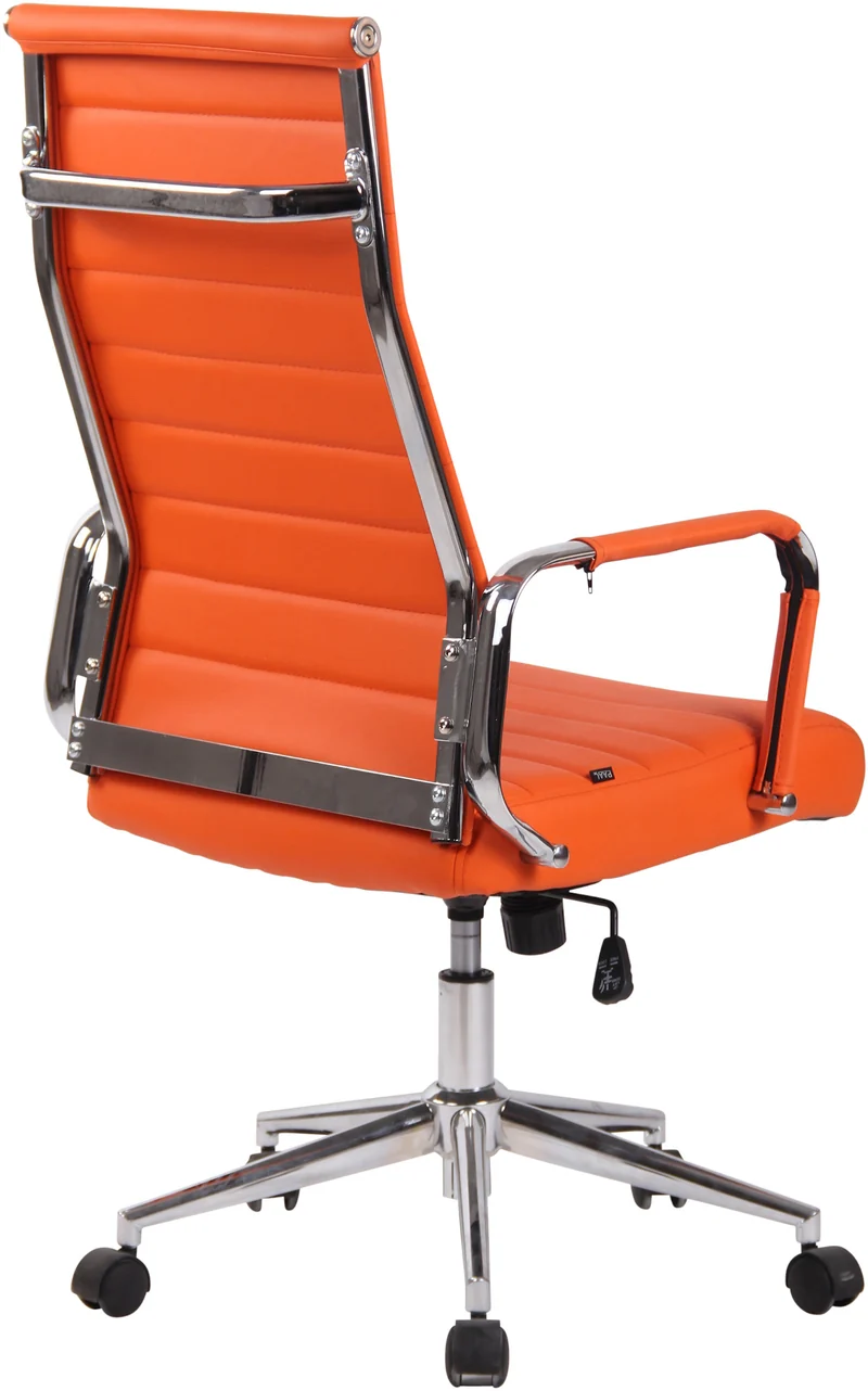 Fauteuil de bureau en synthétique blanc avec assise rembourrée pivotant 10_0000832