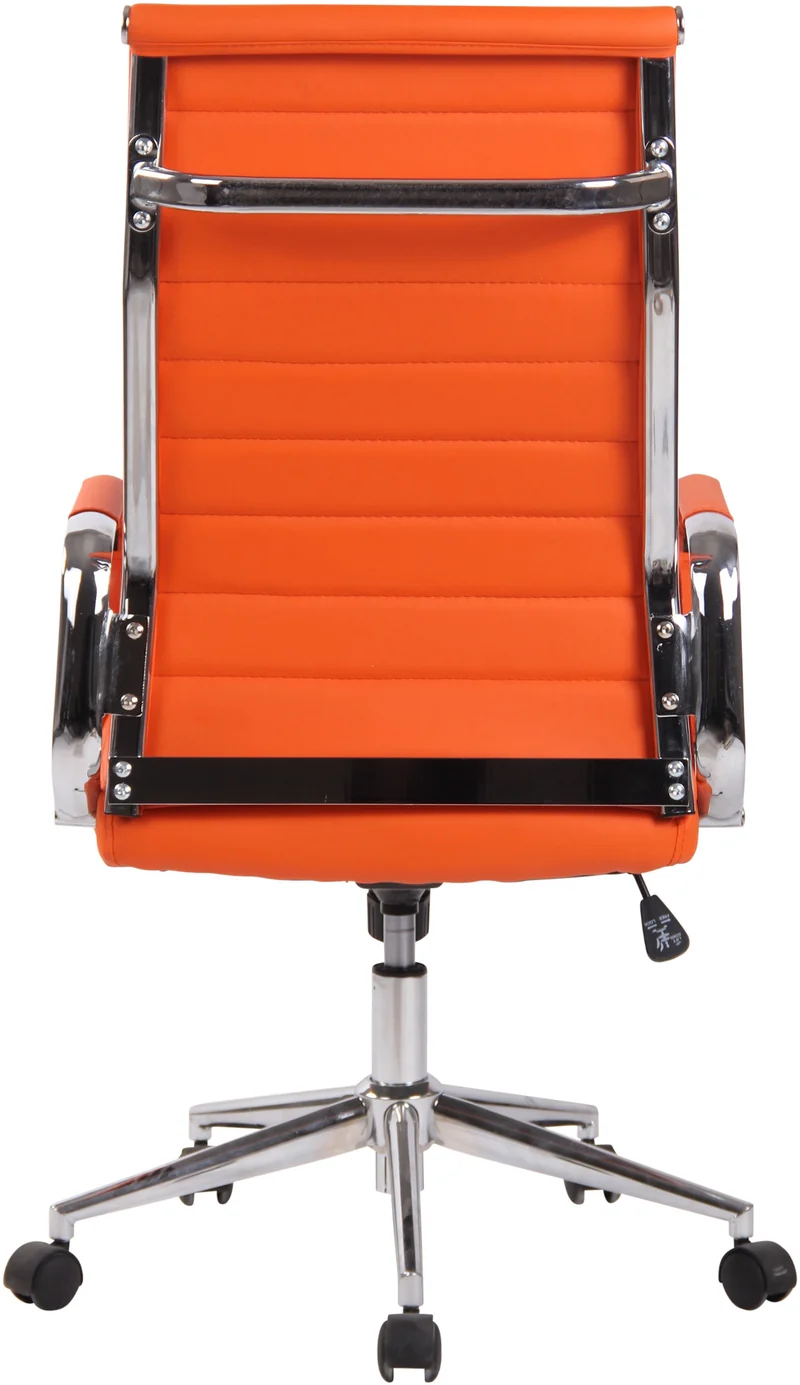 Fauteuil de bureau en synthétique blanc avec assise rembourrée pivotant 10_0000832