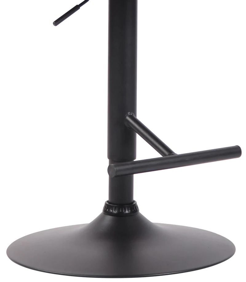 Tabouret de bar design moderne forme œuf capitonné avec repose-pieds en métal noir tissu gris foncé TDB10324