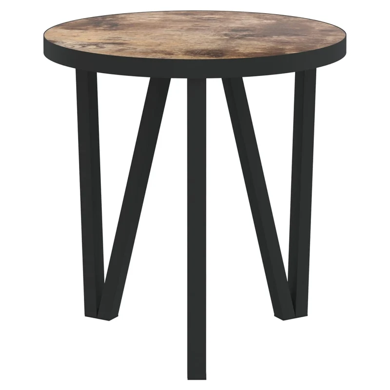 Table d'appoint support de plante ø35 cm en MDF marron et acier DEC032583