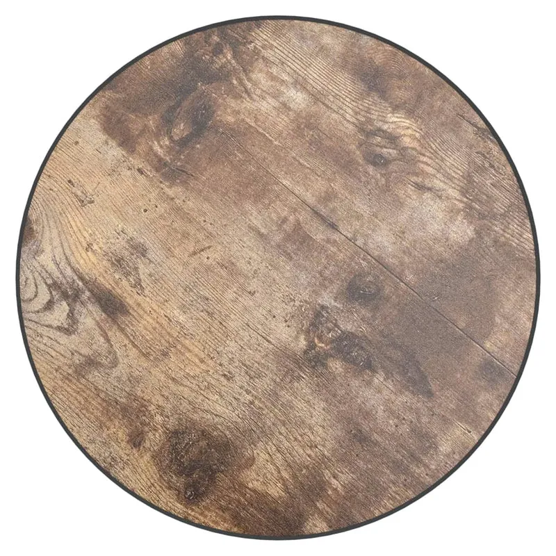 Table d'appoint support de plante ø35 cm en MDF marron et acier DEC032583