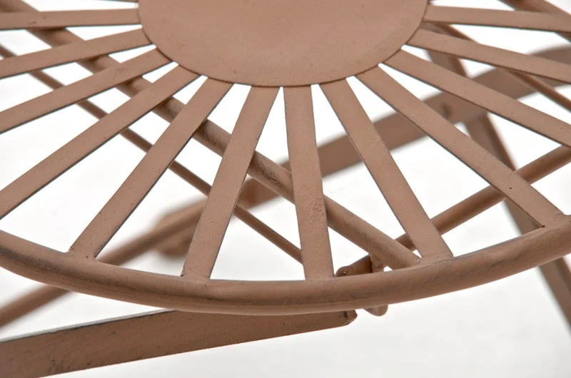Chaise de jardin terrasse balcon design rustique en fer forgé marron vieilli 10_0003004