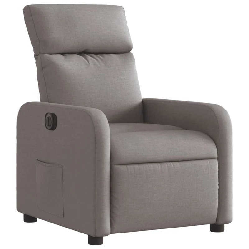 Fauteuil relax TV fonction d'inclinaison électrique très confortable en tissu taupe DEC028575