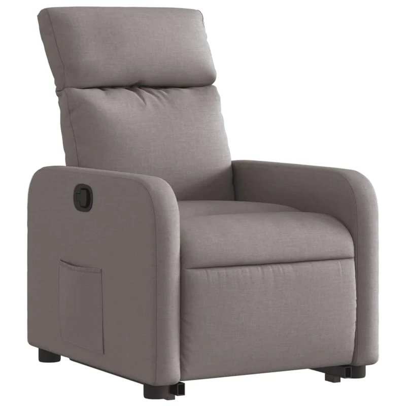 Fauteuil relax TV rembourrage confortable fonction de levage électrique en tissu taupe DEC028192