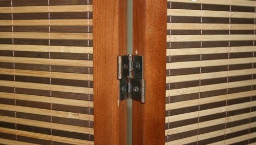 Paravent 6 panneaux marron en bois et bambou 264x175 cm PAR06069
