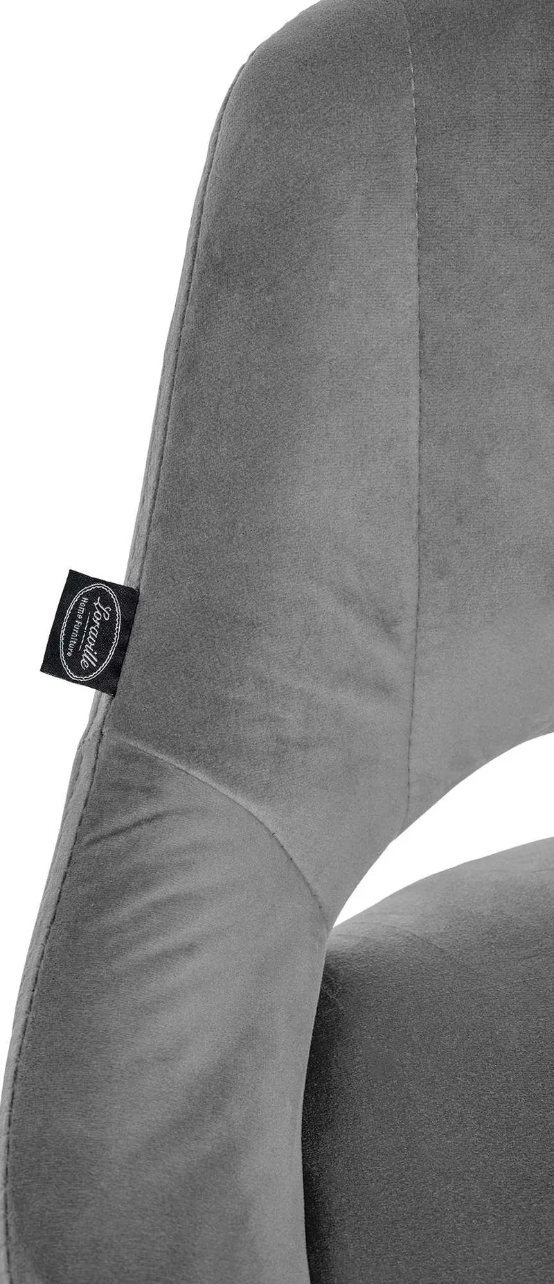 Lot de 2 tabourets de bar réglables en velours gris foncé dossier ajouré et pied métal noir 10_0005887