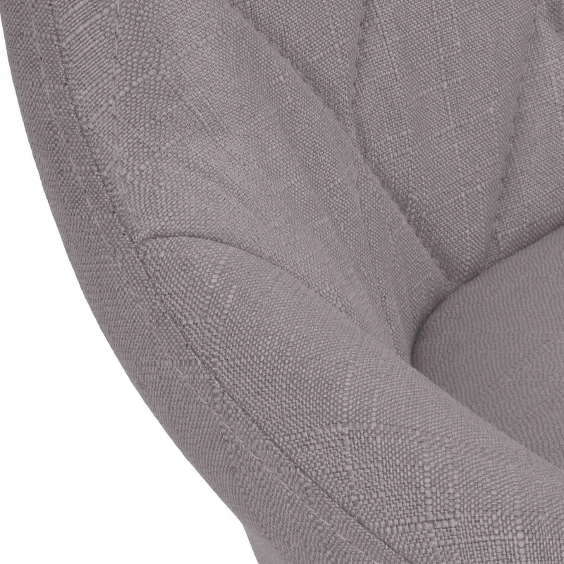 Tabouret de bar x1 pivotant hauteur réglable en tissu gris surpiqûres décoratives cadre en métal chromé 10_0005834