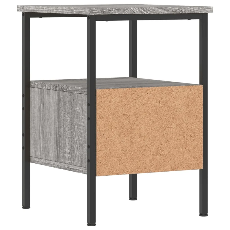 Table de chevet avec tiroir et étagère 34 x 36 x 50 cm bois d'ingénierie gris DEC034589