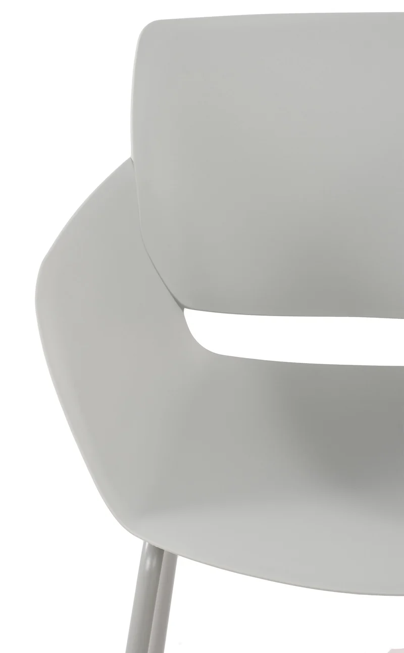 Chaise pour intérieur ou extérieur plastique couleur gris clair structure acier thermolaqué 10_0007126