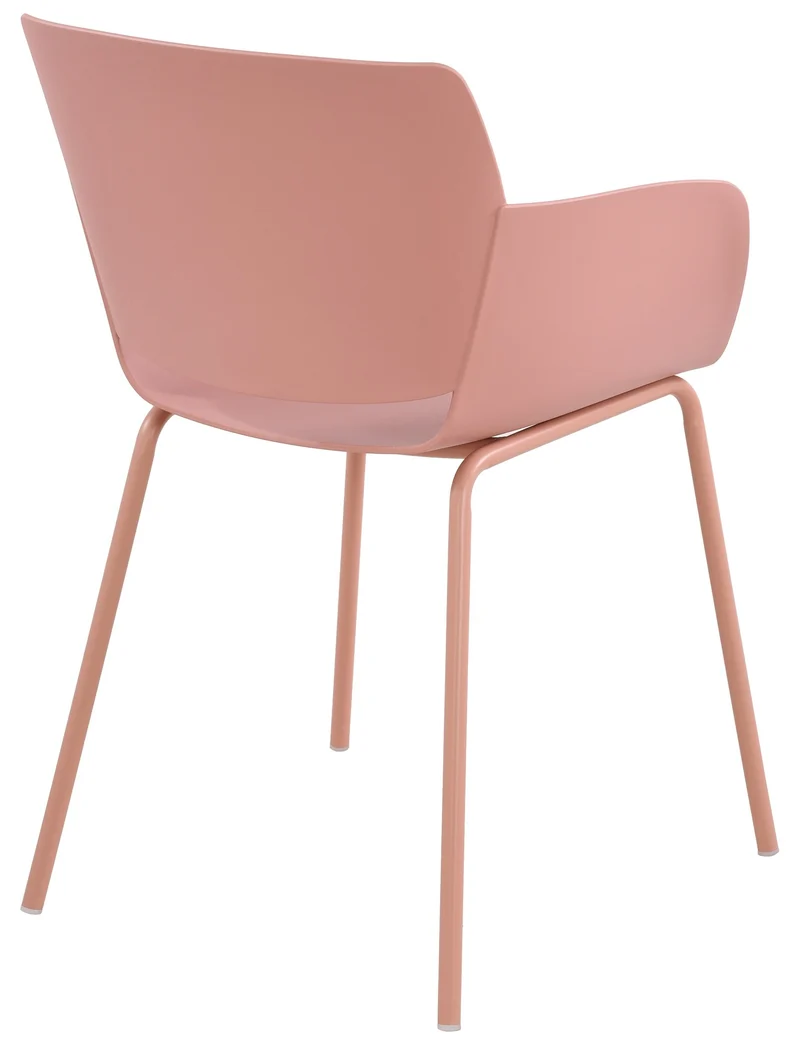 Chaise pour intérieur ou extérieur plastique couleur rose structure acier thermolaqué 10_0007125