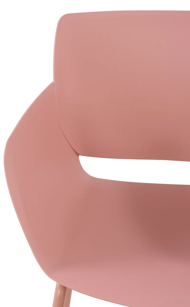 Chaise pour intérieur ou extérieur plastique couleur rose structure acier thermolaqué 10_0007125