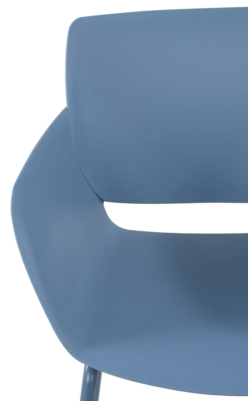 Chaise pour intérieur ou extérieur plastique couleur bleu structure acier thermolaqué 10_0007123