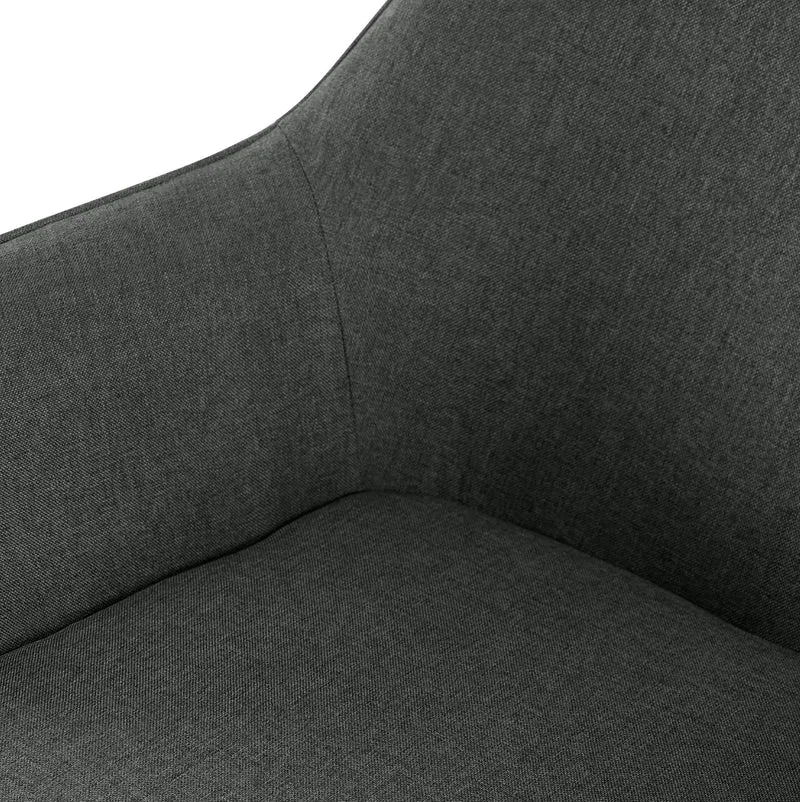 Chaise de salle à manger bureau salle d'attente x1 en tissu gris foncé et métal noir 10_0007180