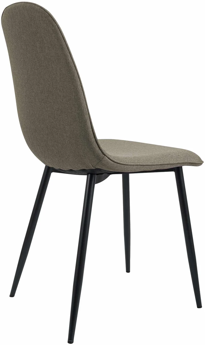 Chaise de salle à manger cuisine x1 design moderne en tissu taupe cadre en métal noir 10_0007163