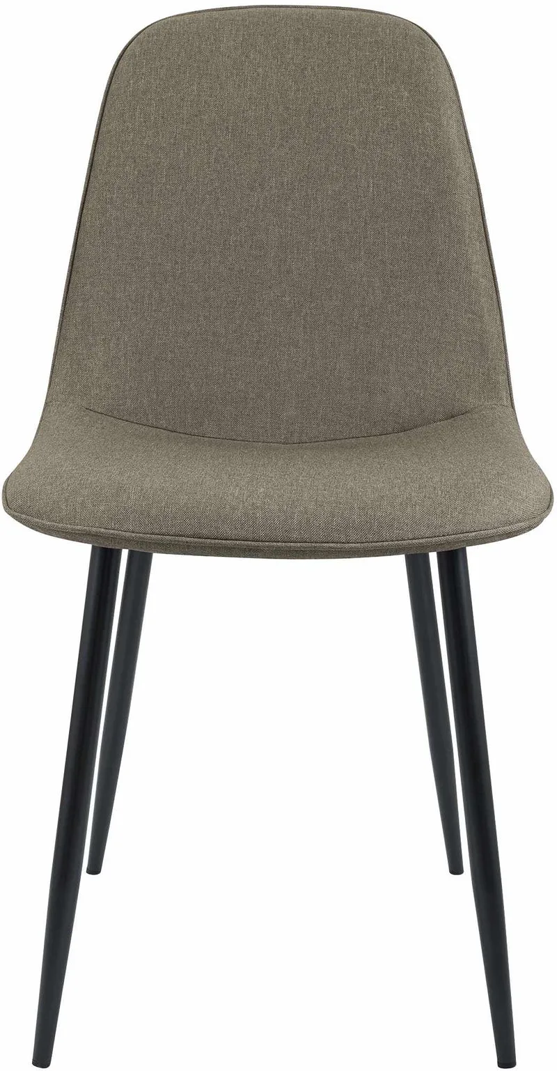 Chaise de salle à manger cuisine x1 design moderne en tissu taupe cadre en métal noir 10_0007163
