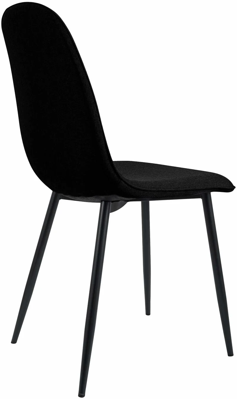Chaise de salle à manger cuisine x1 design moderne en tissu noir cadre en métal noir 10_0007162