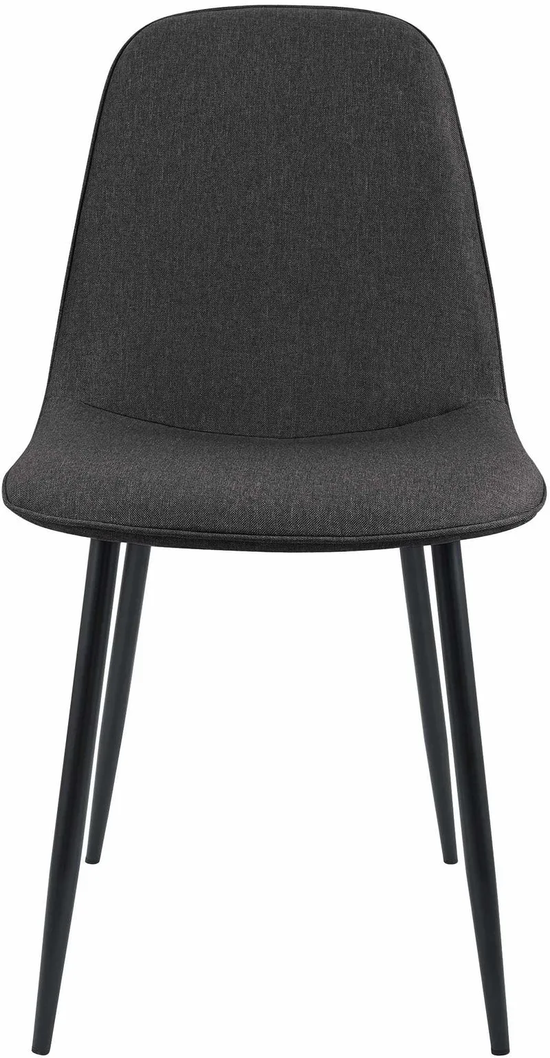 Chaise de salle à manger cuisine x1 design moderne en tissu gris foncé cadre en métal noir 10_0007160