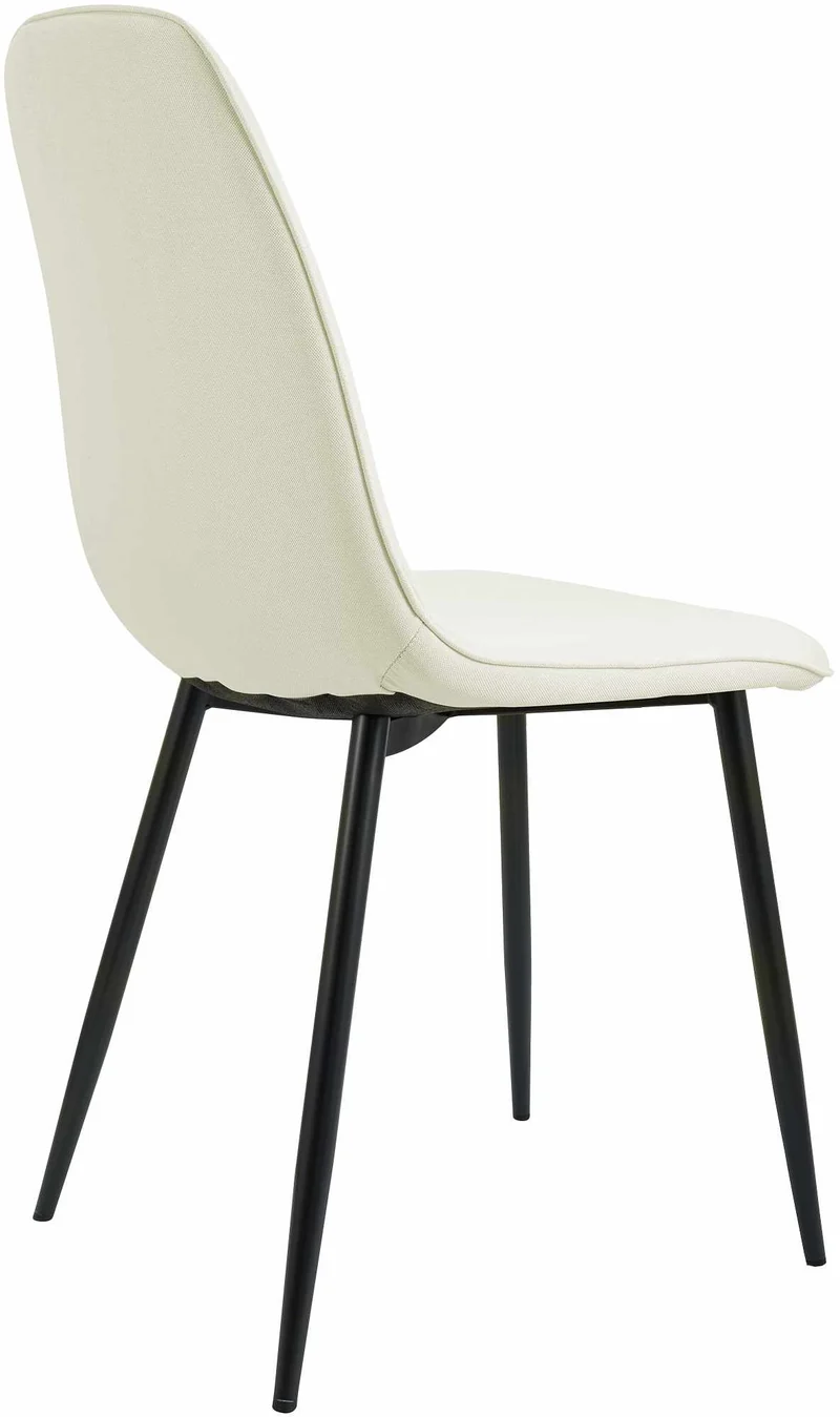 Chaise de salle à manger cuisine x1 design moderne en tissu crème cadre en métal noir 10_0007159