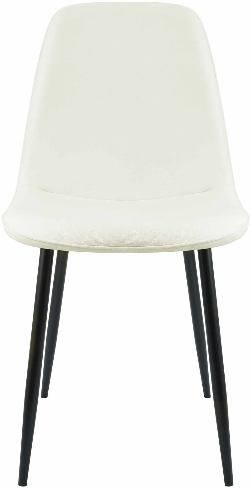Chaise de salle à manger cuisine x1 design moderne en tissu crème cadre en métal noir 10_0007159