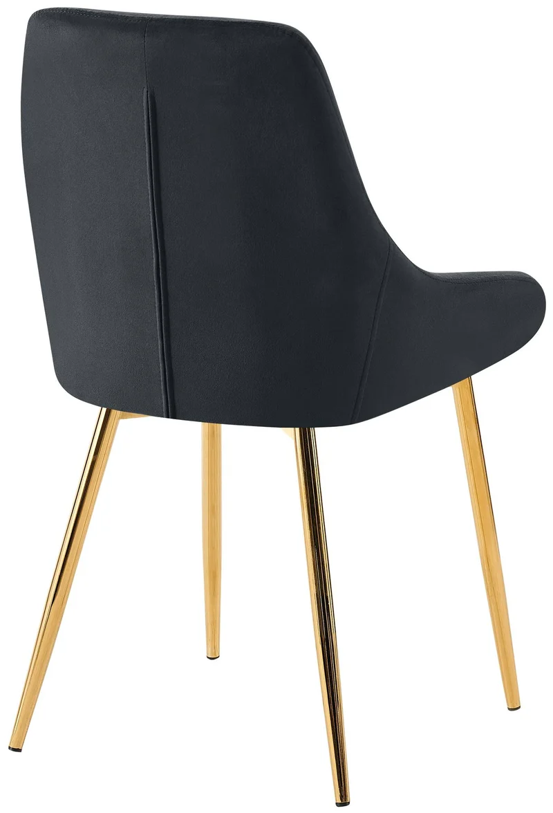 Chaise de salle à manger élégance confort design moderne en velours noir structure métallique doré 10_0007146