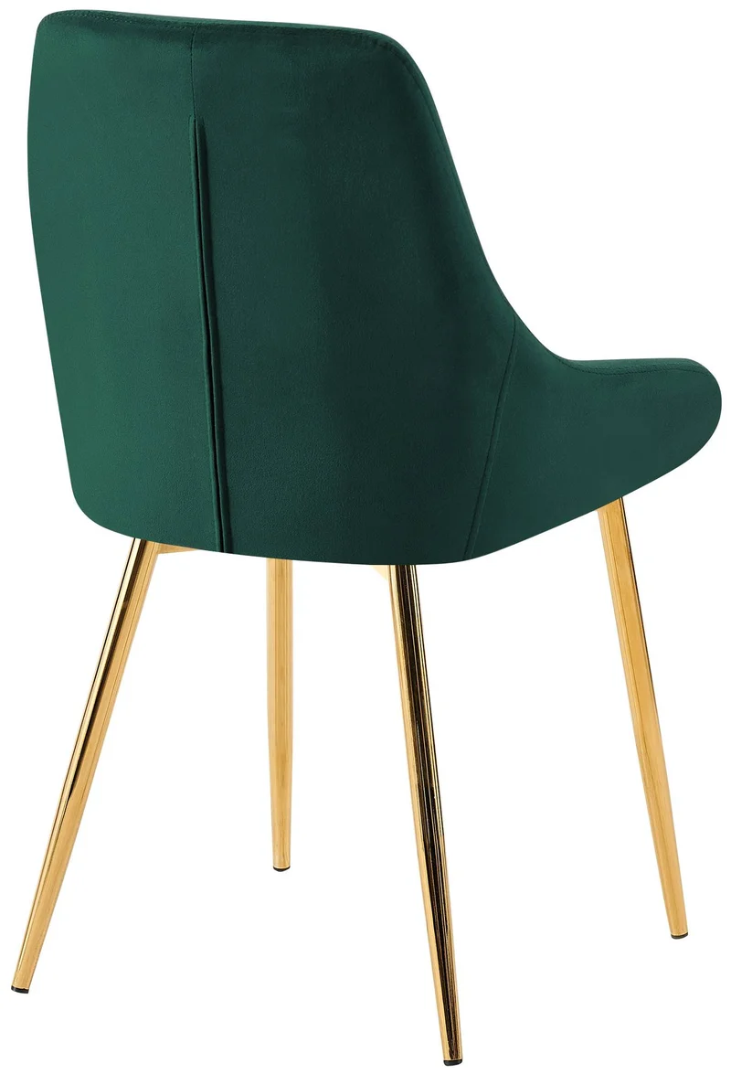 Chaise de salle à manger élégance confort design moderne en velours vert structure métallique doré 10_0007145