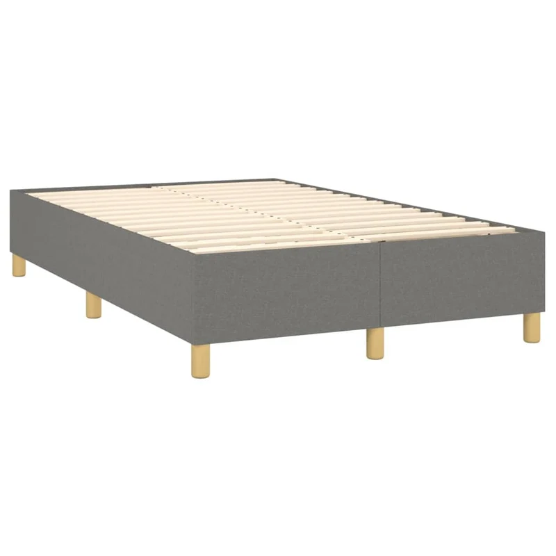 Cadre de lit LED avec sommier tête de lit matelas 120x200 cm tissu gris foncé TDL0208411